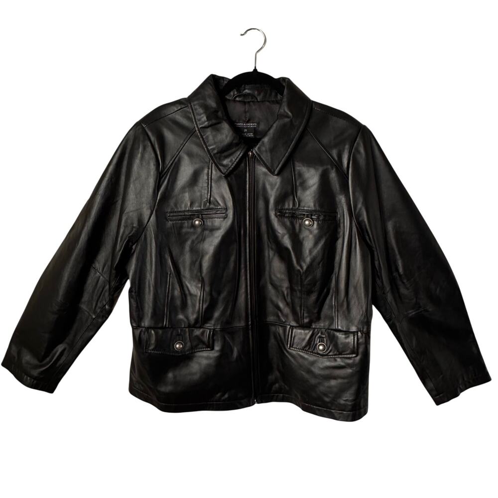 Pamela Dennis Private Client Group Black Leather Jacket 2X